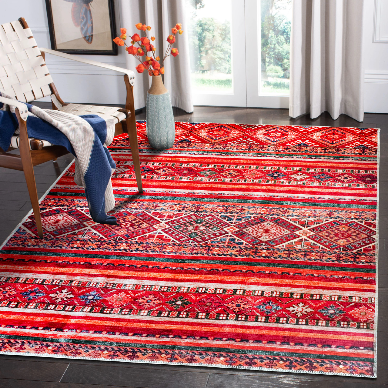 RW1322K washable chenille rug texture and pattern detail