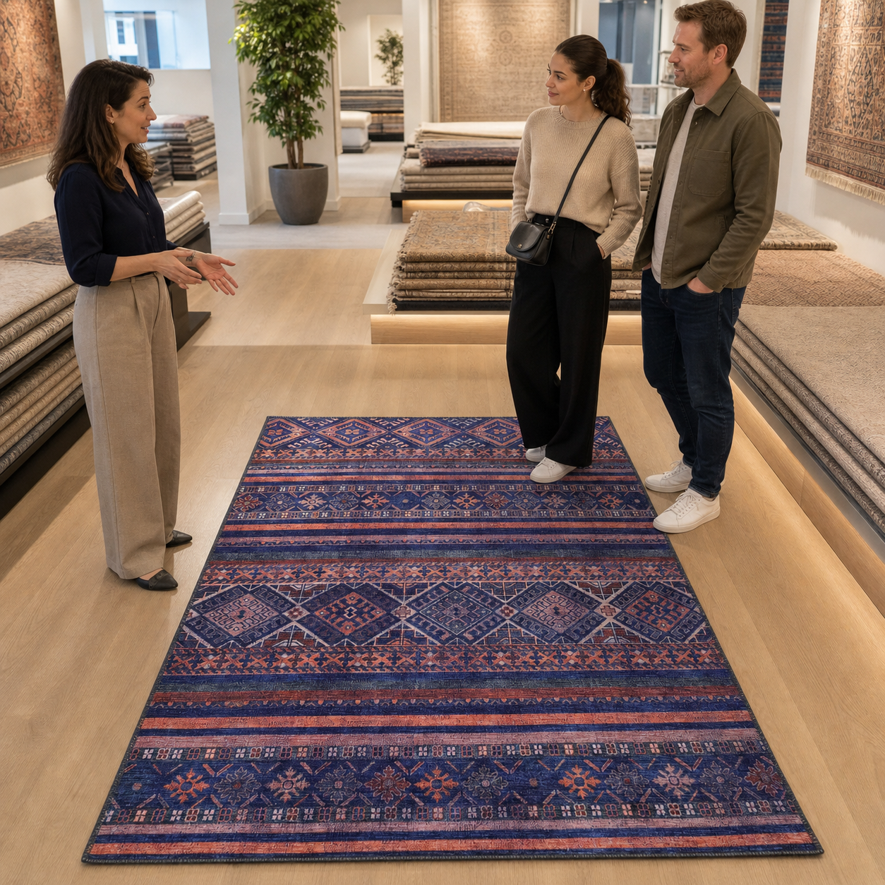 RW1322M washable chenille area rug, room scene