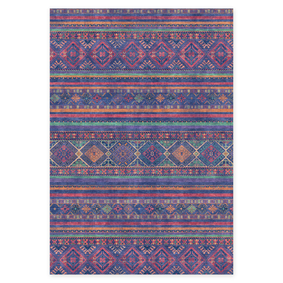 Calm Mosaic Soft Purple Bohemian Washable Rug