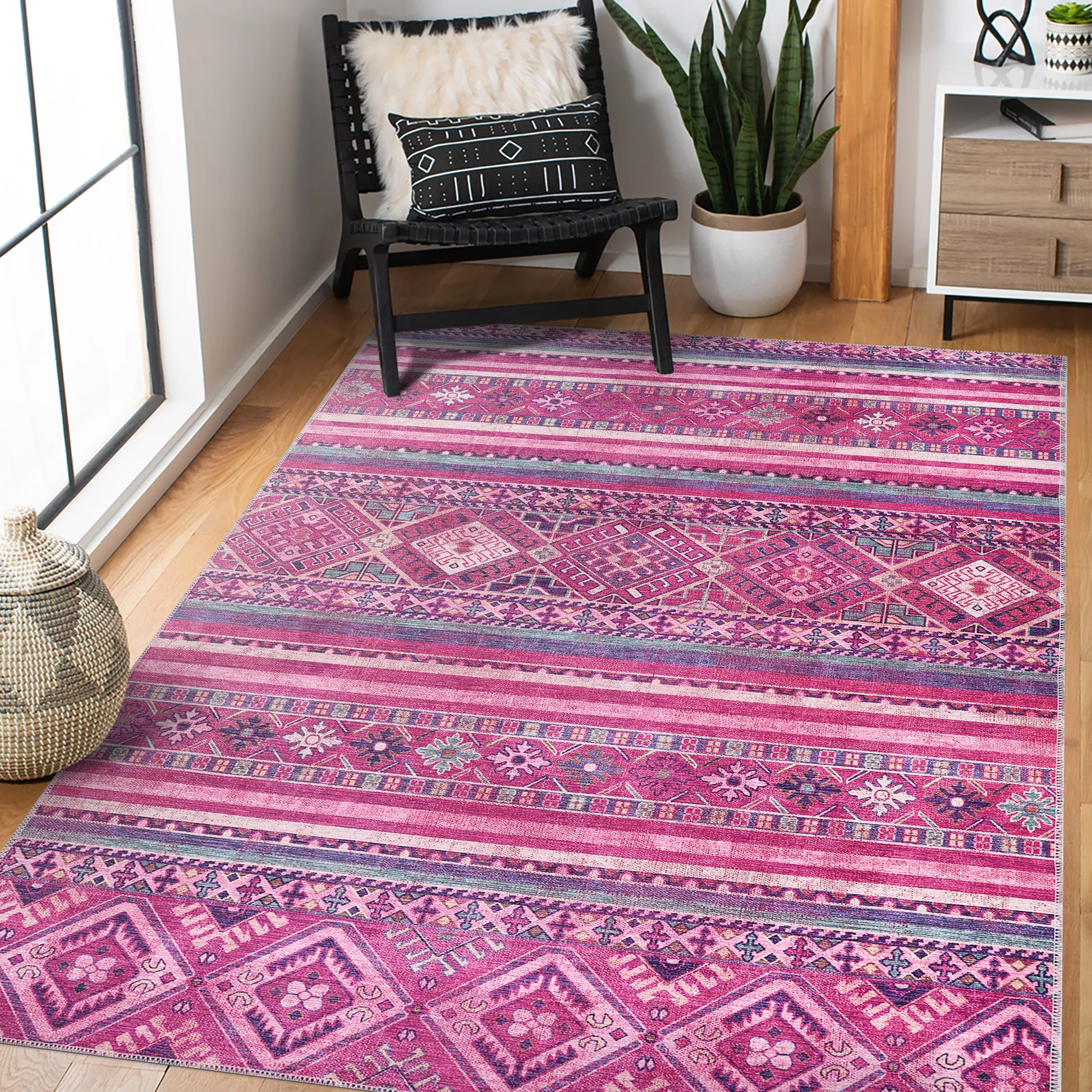 RW1322P washable chenille rug texture and pattern detail