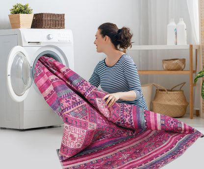 RW1322P washable chenille rug texture and pattern detail