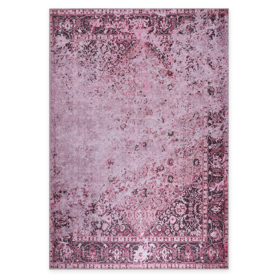 Grand Floral Muted Pink Abstract Washable Rug