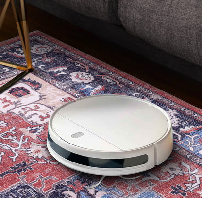 RW2023 washable chenille area rug, robot vacuum