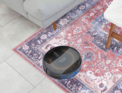 RW2023 washable chenille area rug, robot vacuum