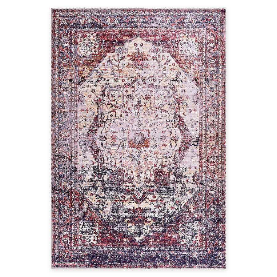Linked Patina Soft Pink Vintage Washable Rug
