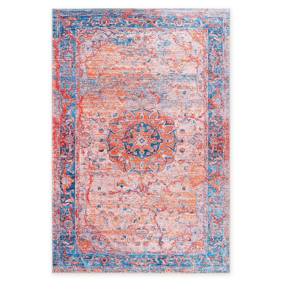 Century Vinework Warm Orange Traditional Washable Rug