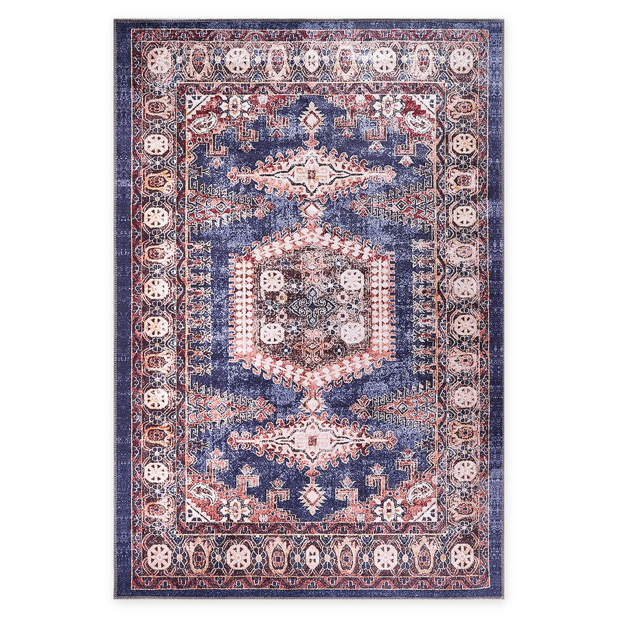 Evening Heritage Mid Blue Washable Rug