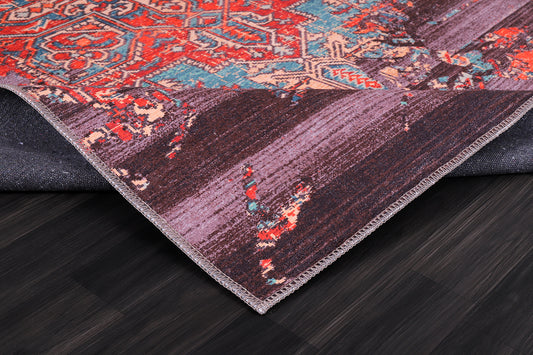 RW2182 washable chenille rug texture and pattern detail