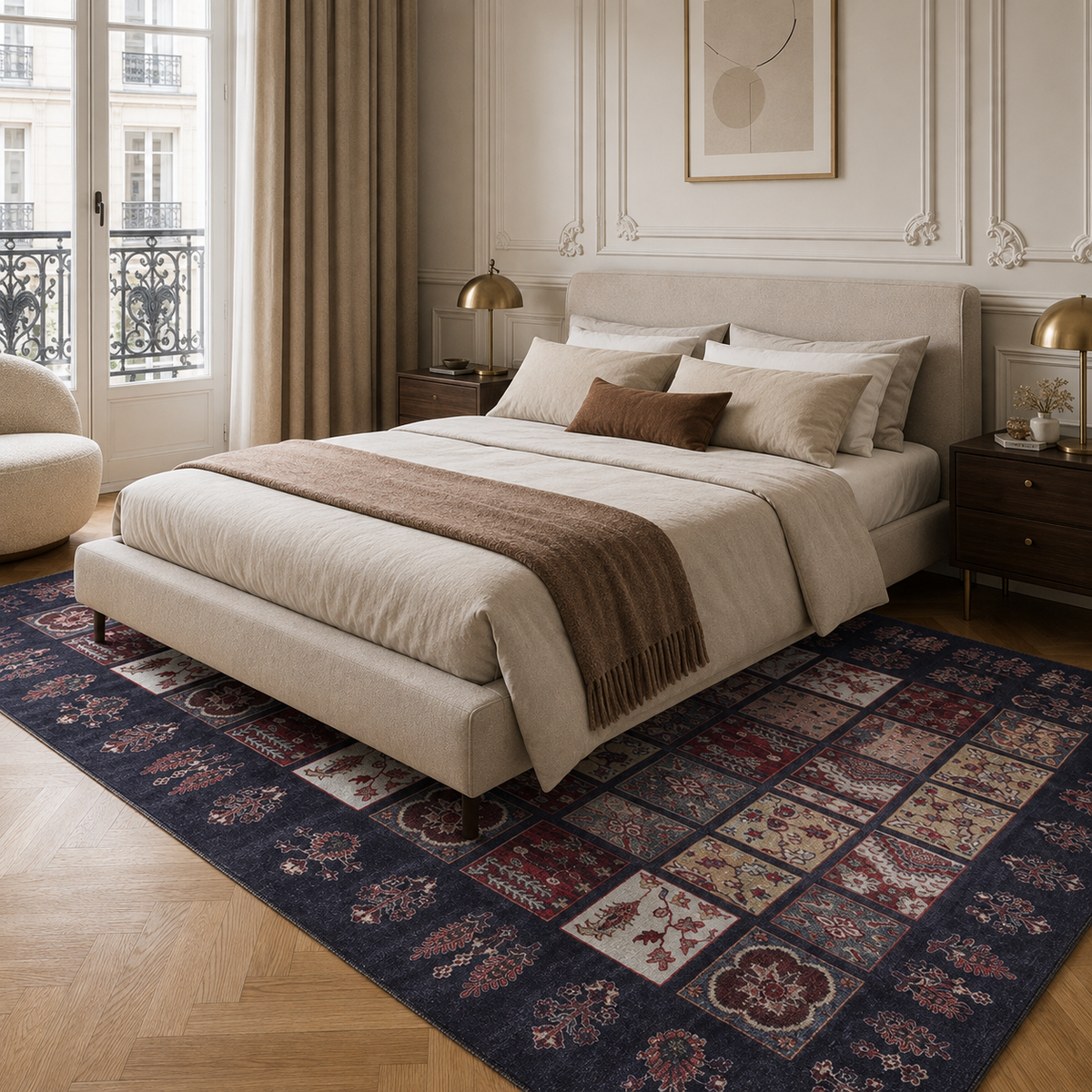 Crafted Heritage Burgundy Washable Rug — room photo 12