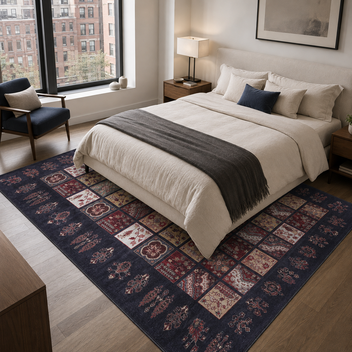 Crafted Heritage Burgundy Washable Rug — room photo 14
