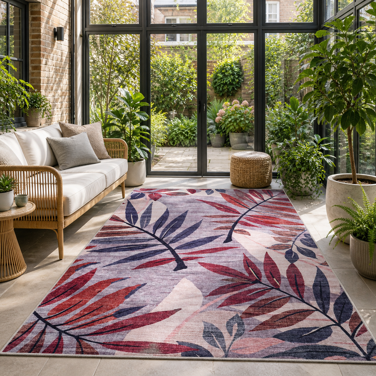 Premier Floral Soft White Washable Rug — room photo 4