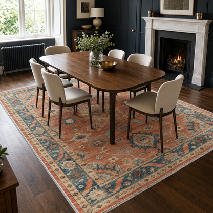 RW302602 washable chenille area rug, room scene