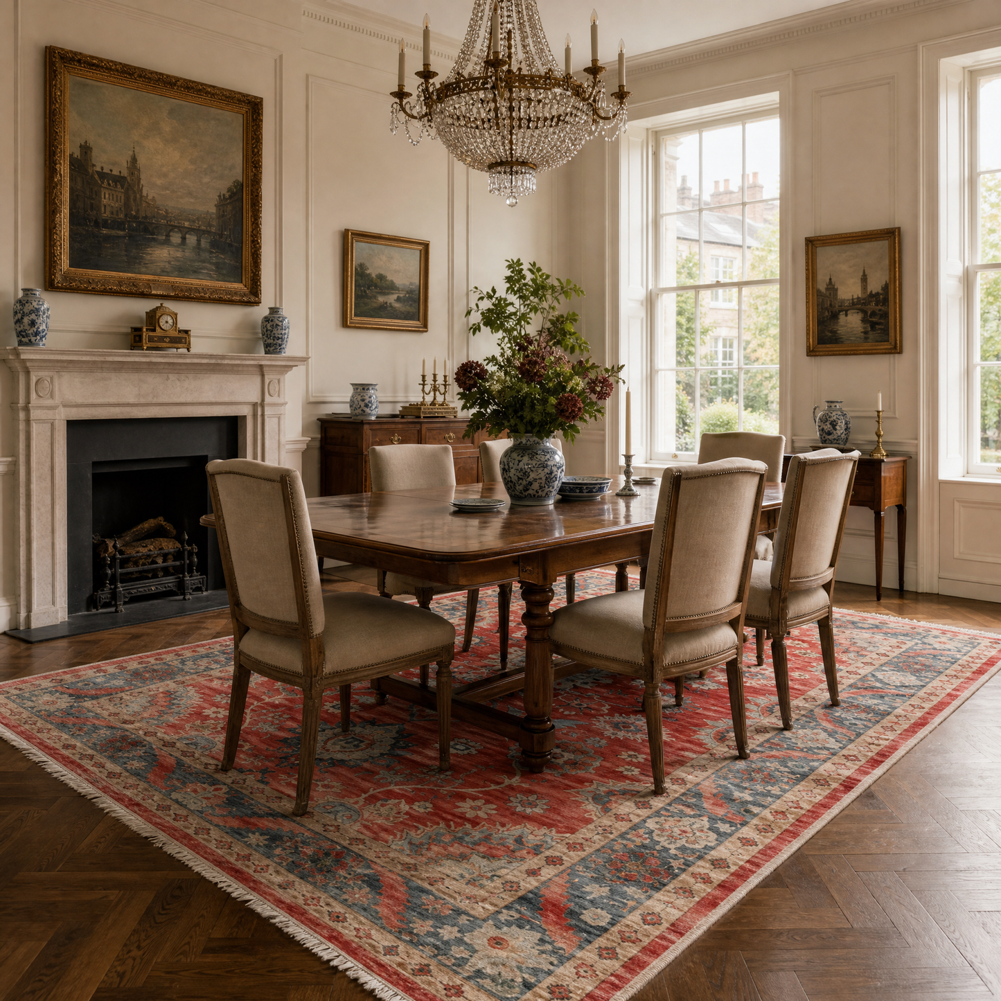 RW302603 washable area rug in a modern dining room