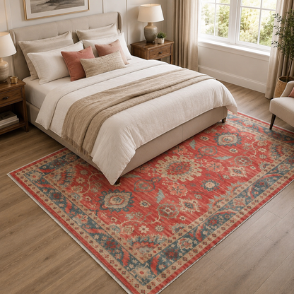 RW302603 washable chenille area rug, room scene