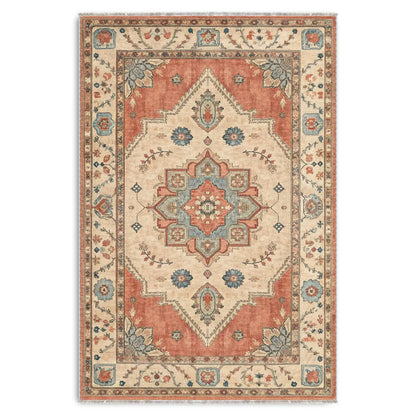 RW302701 washable chenille area rug viewed from above