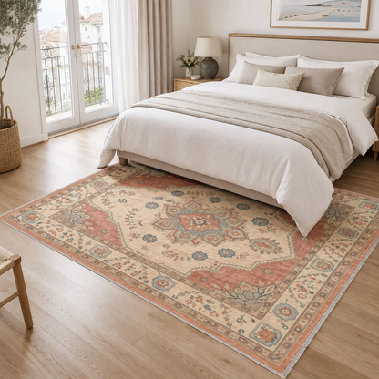 RW302701 washable chenille area rug, room scene