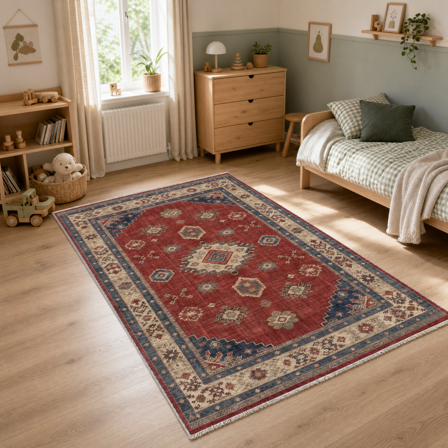 RW3028 washable chenille area rug, pet and kid friendly