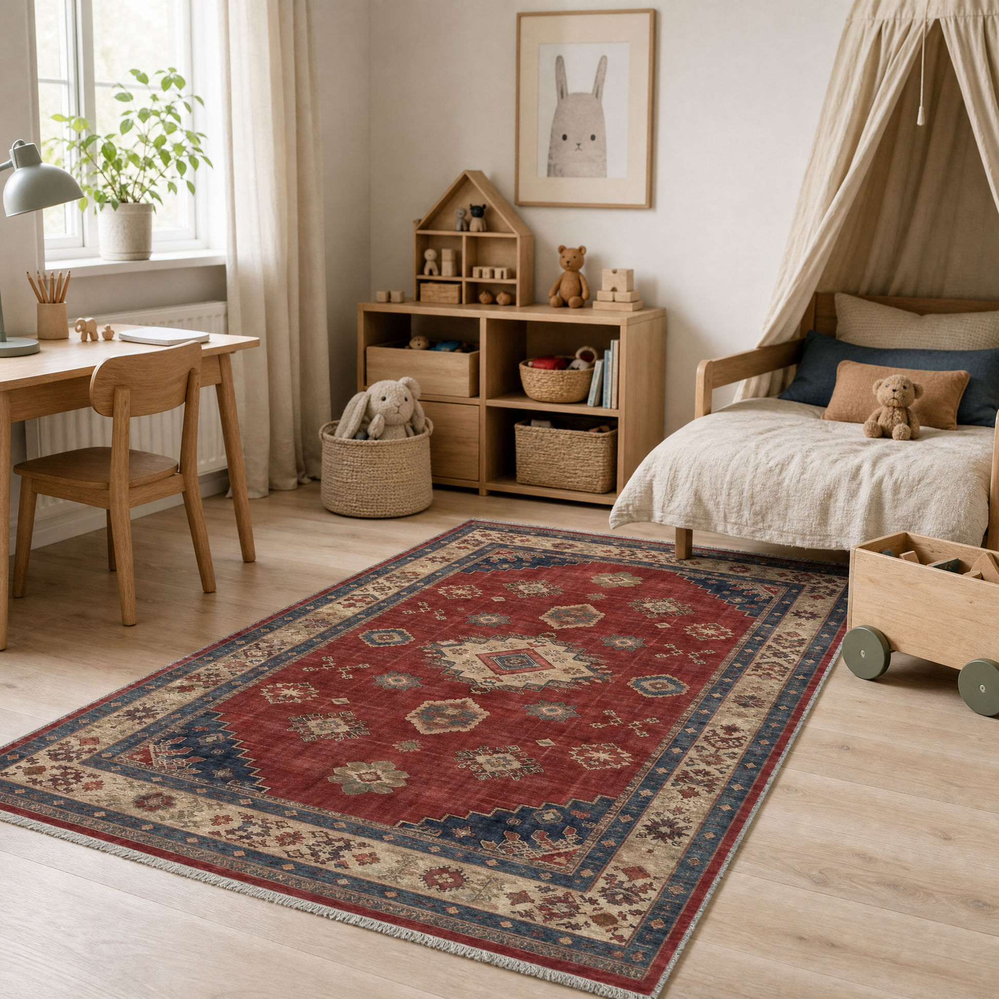 RW3028 washable chenille area rug, pet and kid friendly