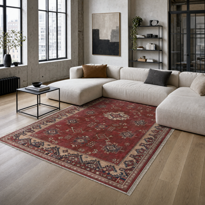 RW3029 washable chenille area rug in a modern living room