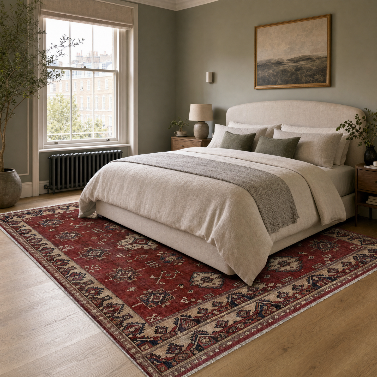 RW3029 washable area rug in a modern bedroom