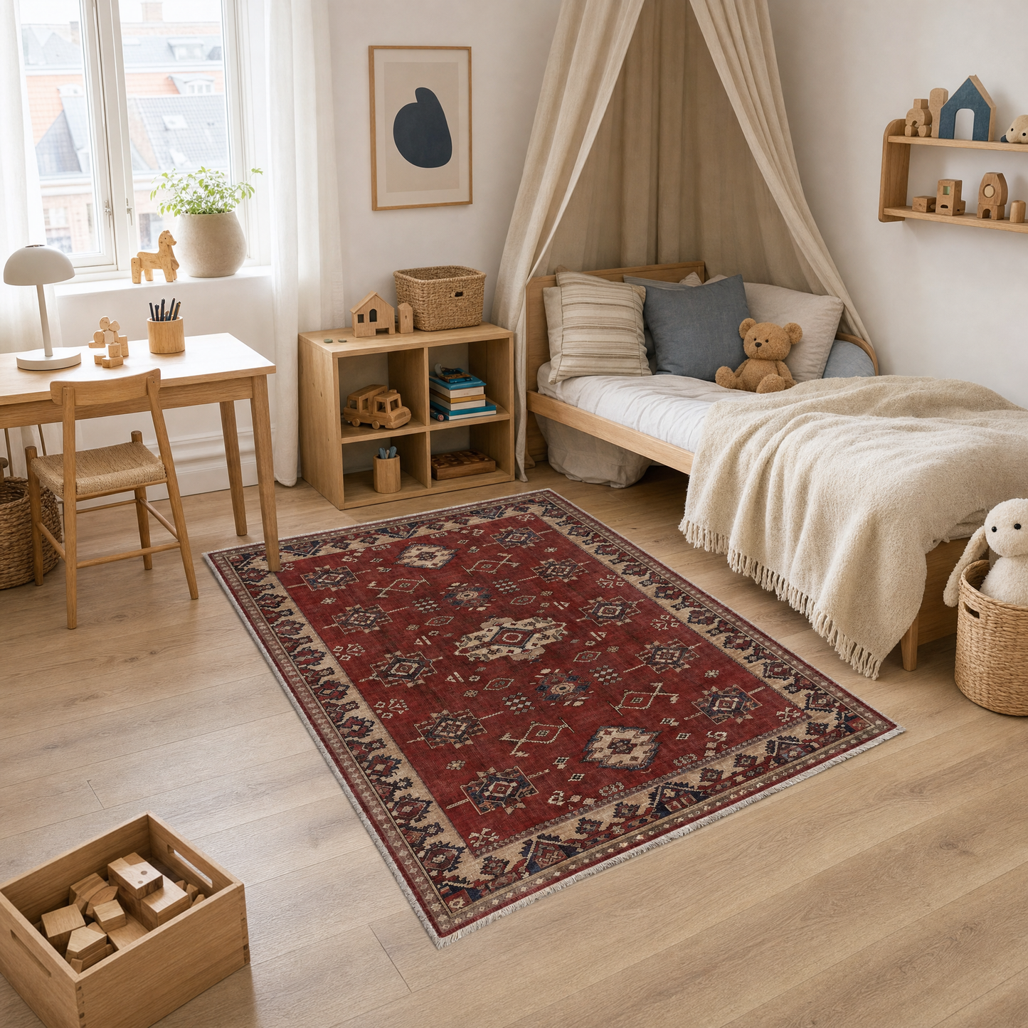 RW3029 washable chenille area rug, pet and kid friendly