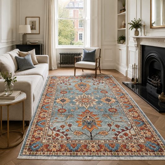 RW3030 washable chenille area rug, room scene