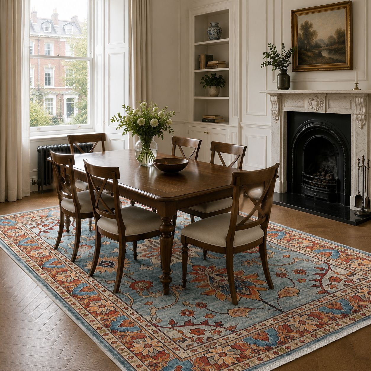 RW3030 washable chenille area rug, room scene