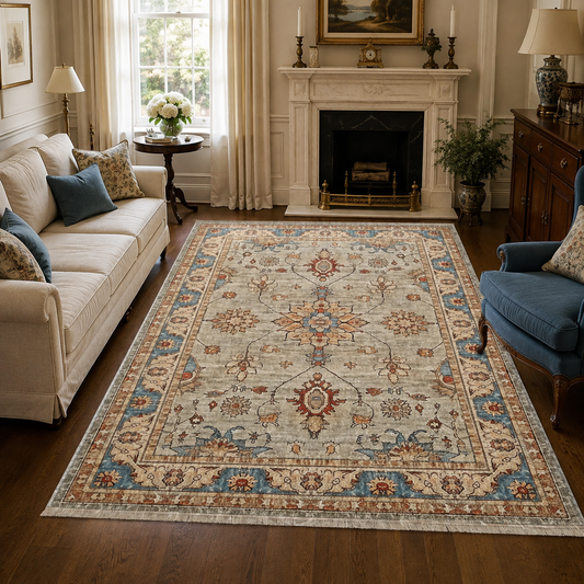 RW3031 washable chenille area rug, room scene