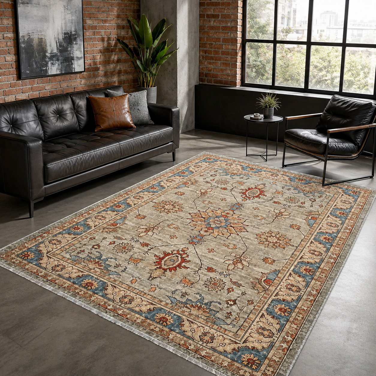 RW3031 washable chenille area rug, room scene