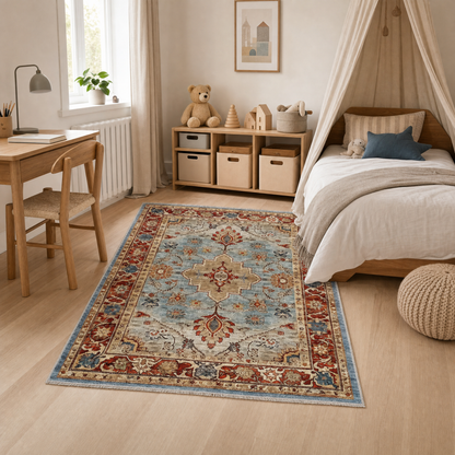RW3032 washable chenille area rug, pet and kid friendly