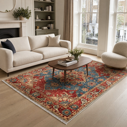 RW3033 washable chenille area rug in a modern living room