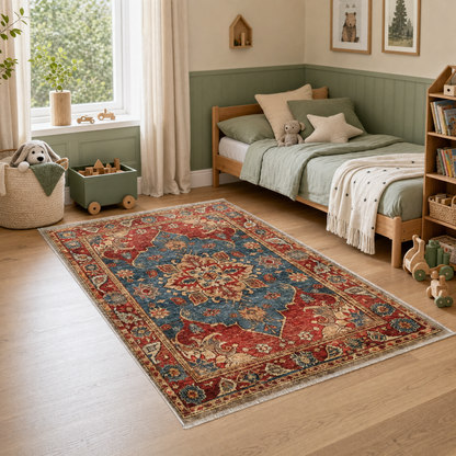 RW3033 washable chenille area rug, pet and kid friendly