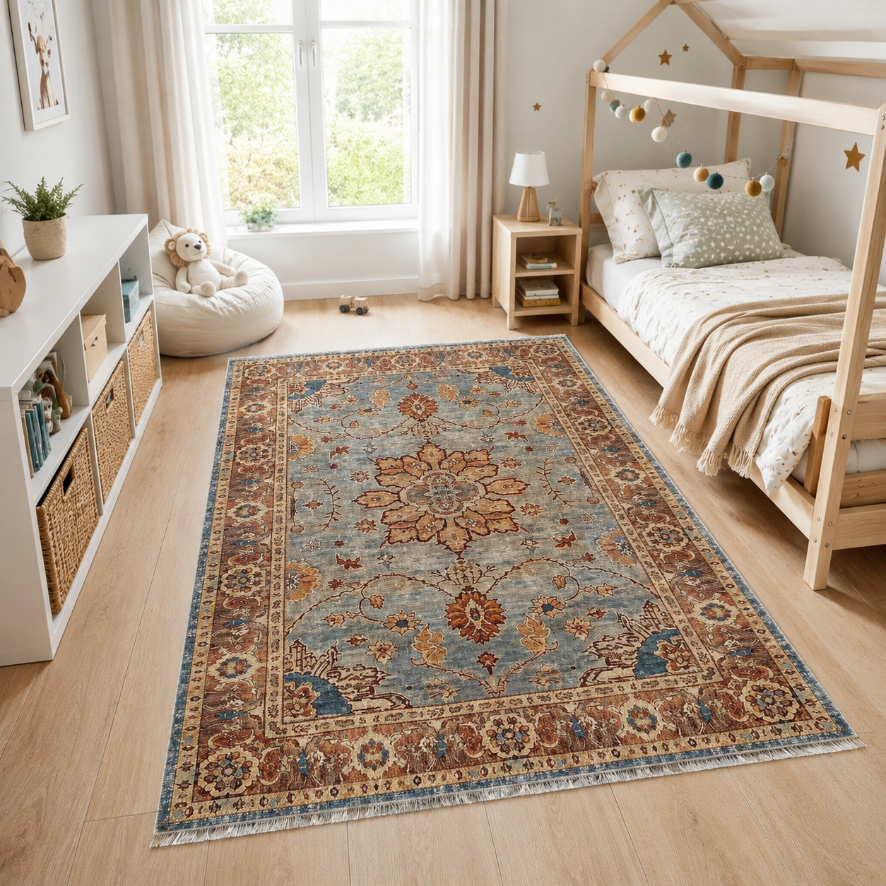 RW3034 washable chenille area rug, room scene