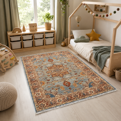 RW3034 washable chenille area rug, room scene