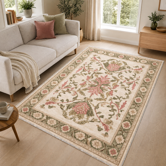 RW3036 washable chenille area rug, room scene