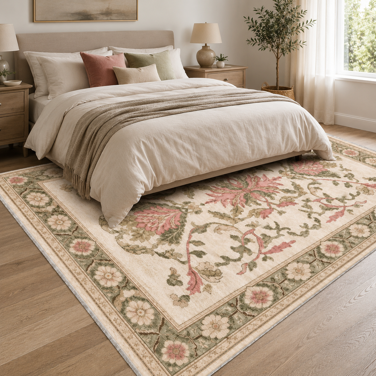 RW3036 washable chenille area rug, room scene