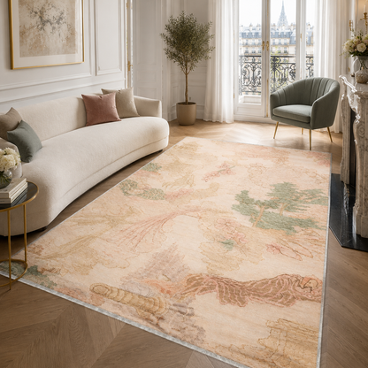 RW3037 washable chenille area rug, room scene