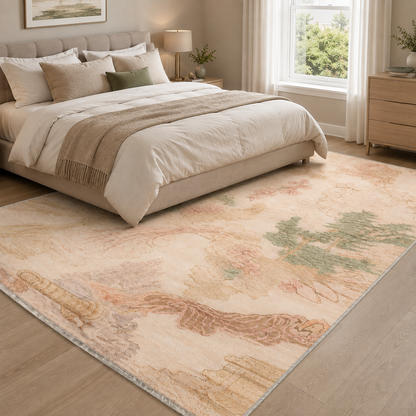 RW3037 washable chenille area rug, room scene