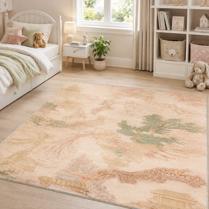 RW3037 washable chenille area rug, room scene