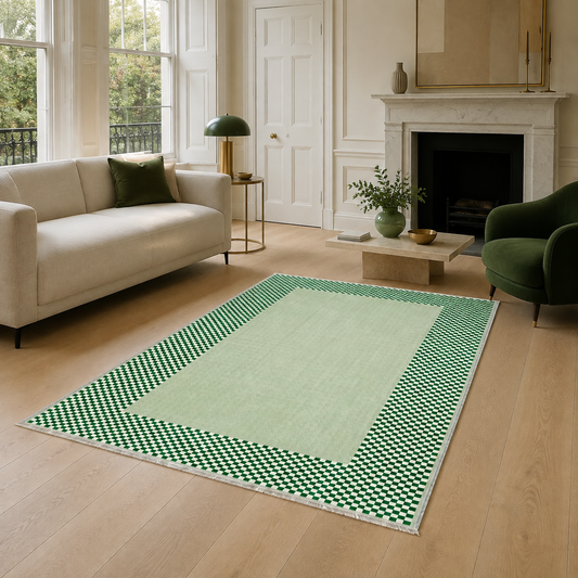 RW3047103 washable chenille area rug, room scene