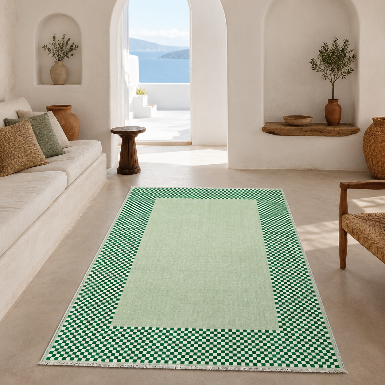 RW3047103 washable chenille area rug, room scene