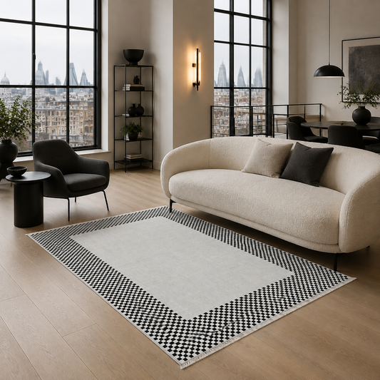 RW3047203 washable chenille area rug, room scene
