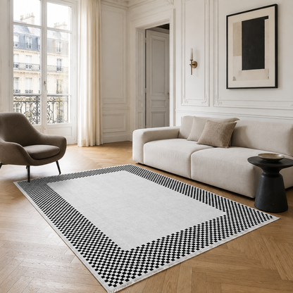RW3047203 washable chenille area rug, room scene