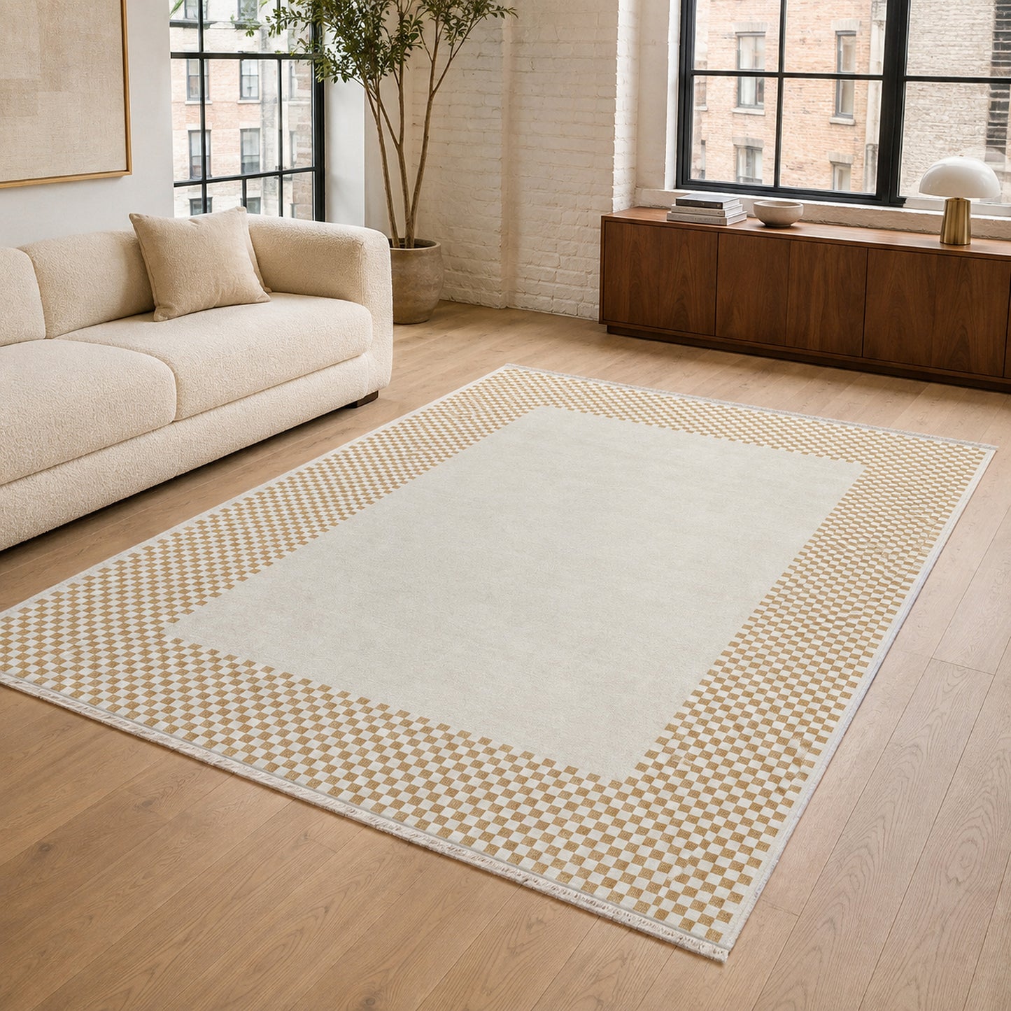RW3047303 washable chenille area rug, room scene
