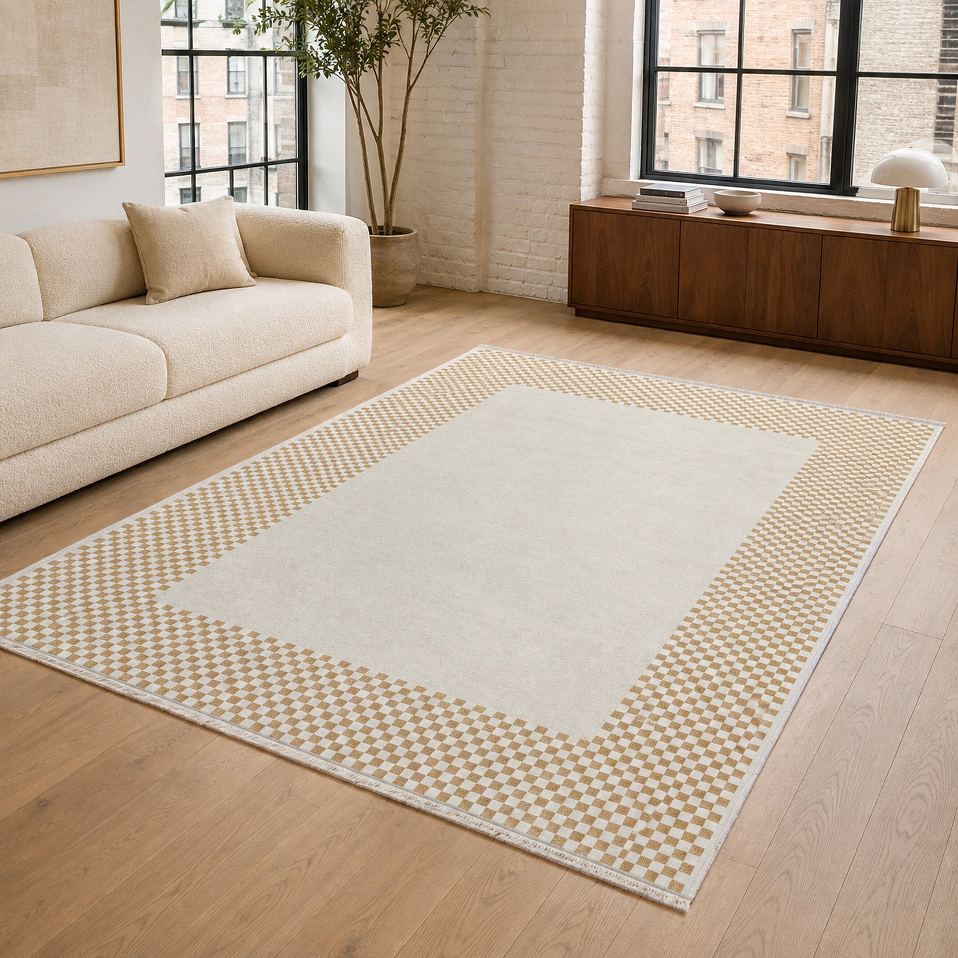 RW3047303 washable chenille area rug, room scene