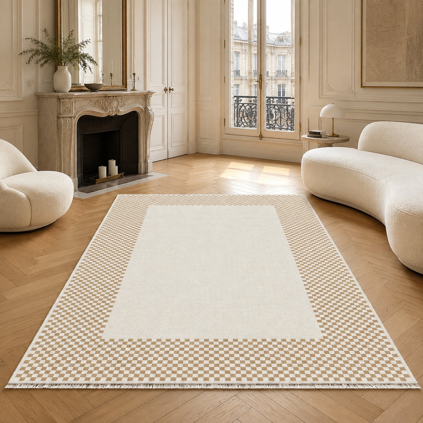 RW3047303 washable chenille area rug, room scene