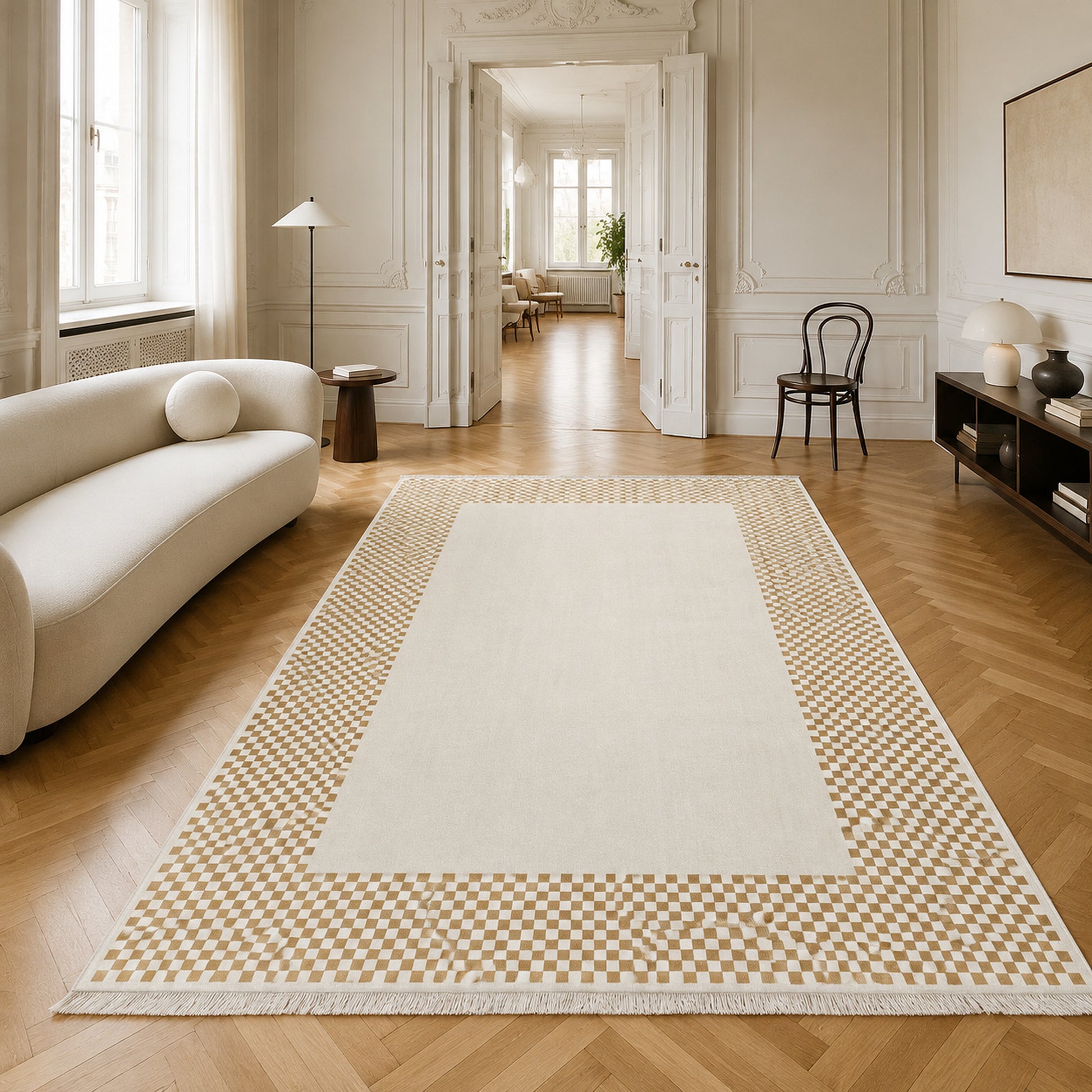 RW3047303 washable chenille area rug, room scene