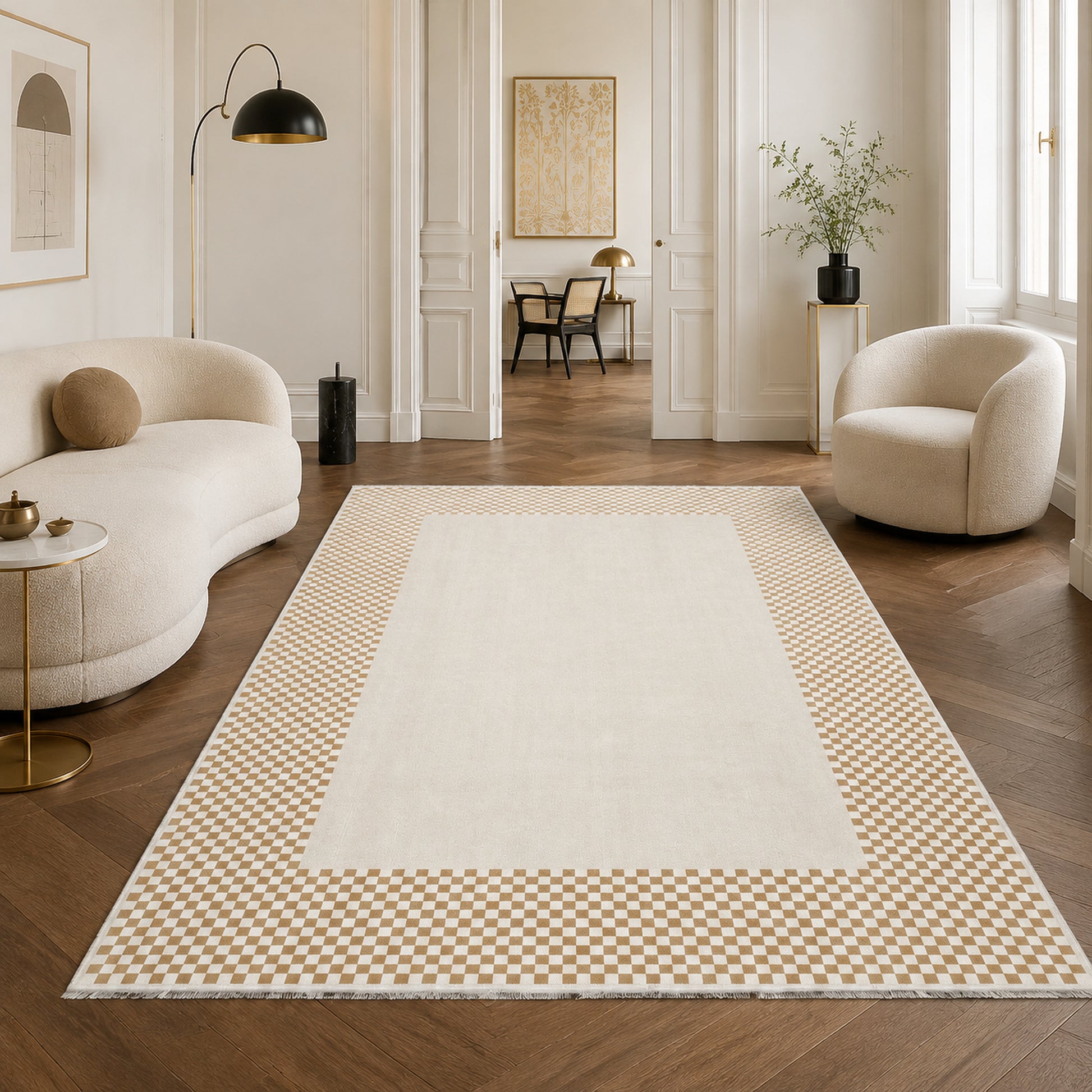 RW3047303 washable chenille area rug, room scene
