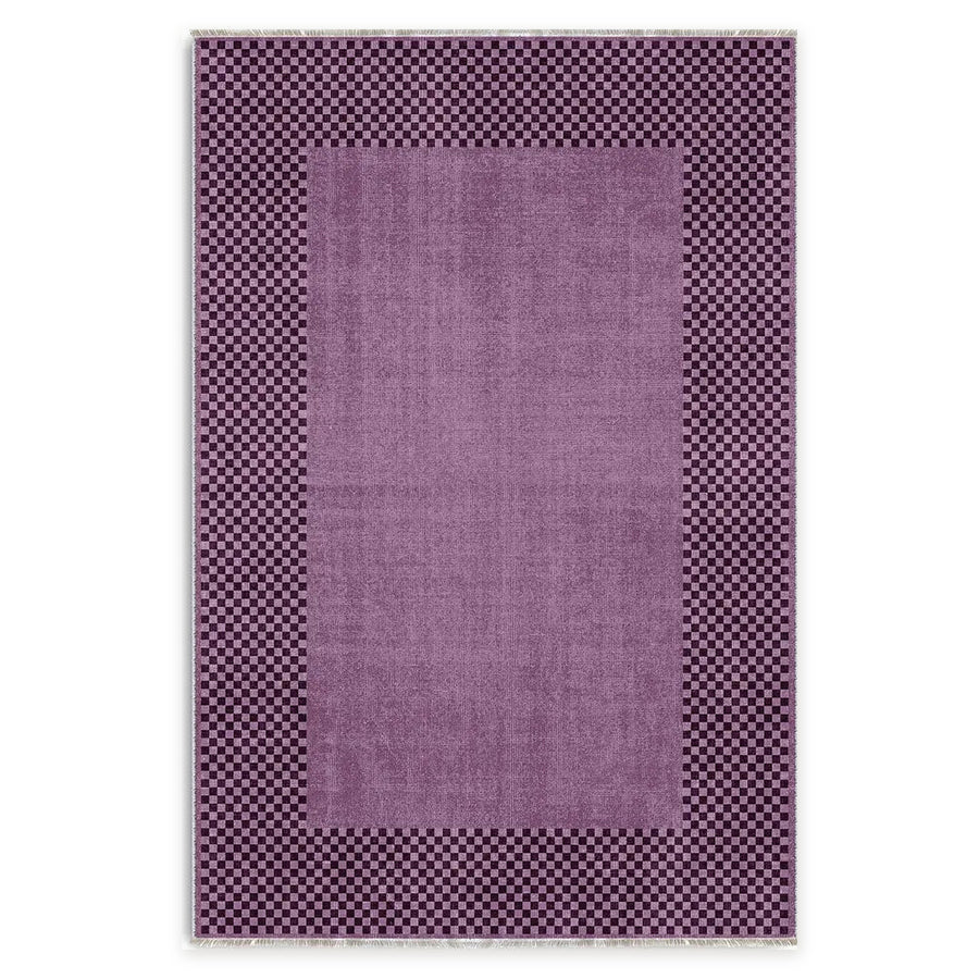 Open Mosaic Deep Purple Geometric Washable Rug