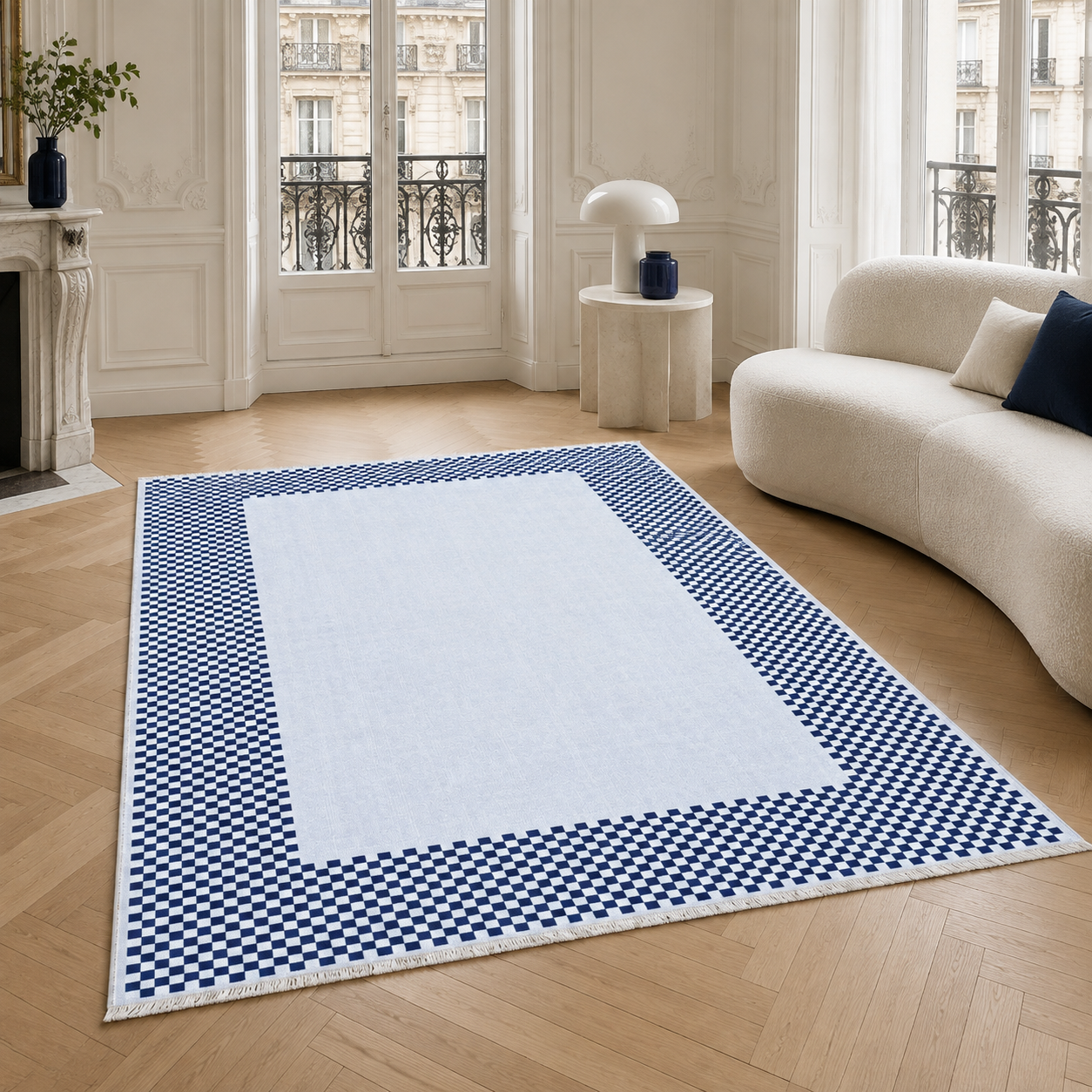 RW3047503 washable chenille area rug, room scene
